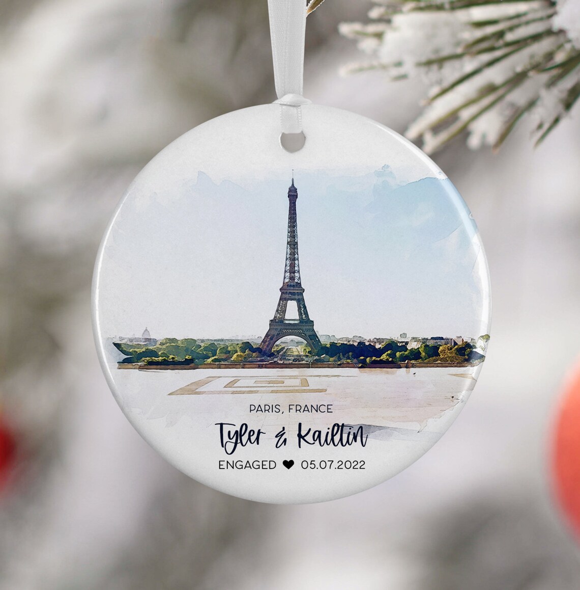 Paris Eiffel Tower Travel Poster, Engagement Gift
