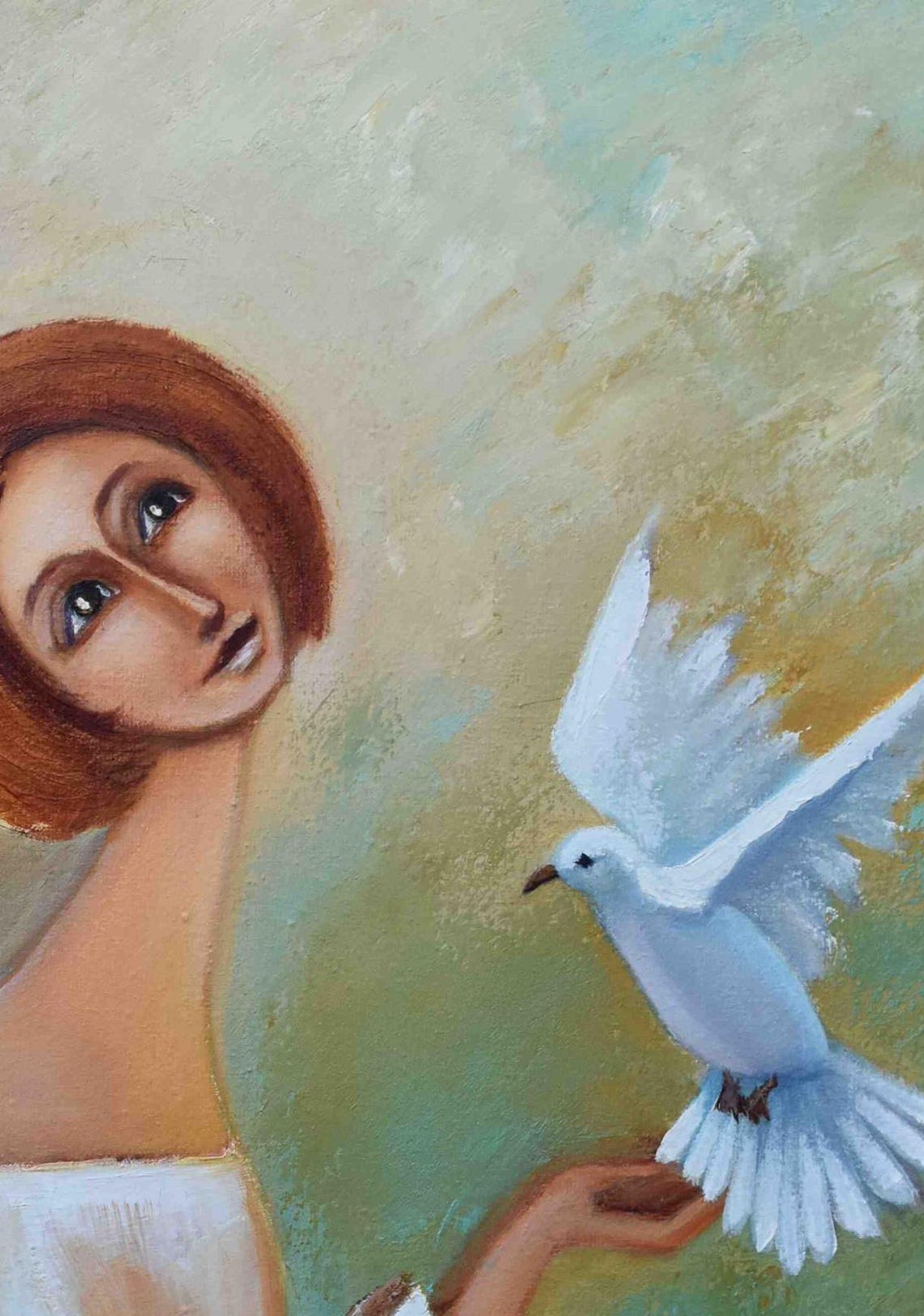 Angel Home Art Angel Painting Angel Art Beautiful Angel Art Religious Painting Religious Wall Art Angel For Home Art Painting In Oil - Image 3