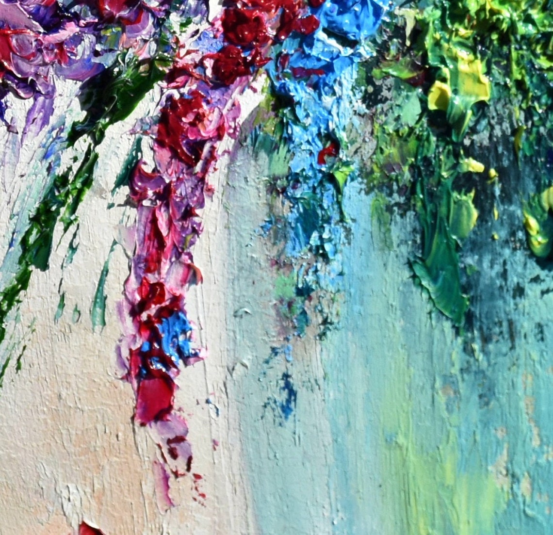 Meadow Painting Flowers Still Life Abstraction Flowers Impasto Oil Painting Painting Wild Flower Painting Abstract Flowers Painting Floral - Image 2