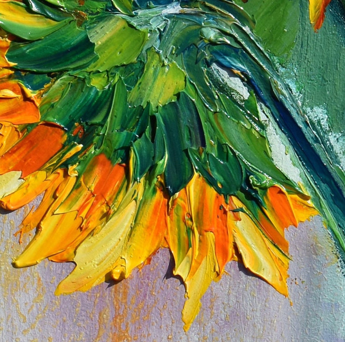 Sunflower Summer Art Floral Artwork Sunflowers Painting Original Oil Art Sunflowers Flowers Small Painting Home Decor Painting Wall Decor - Image 5