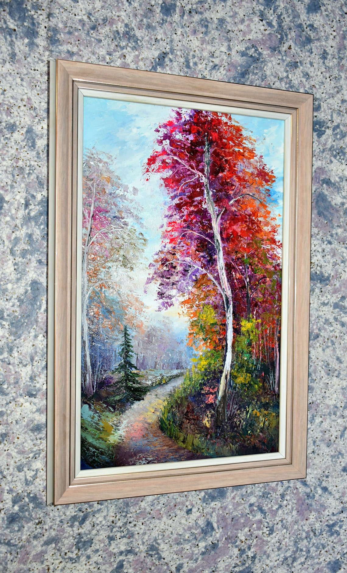Autumn Painting Fall Art Autumn Landscape Autumn Trees Art Impasto Painting Textured Painting Landscape Painting Palette Knife Art Autumn - Image 4