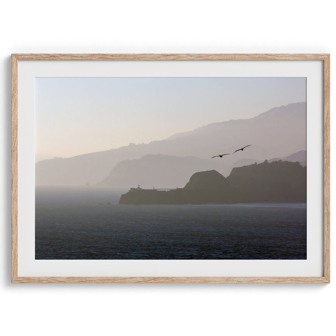 California Coastal Ocean Travel Poster, West Coast Seascape