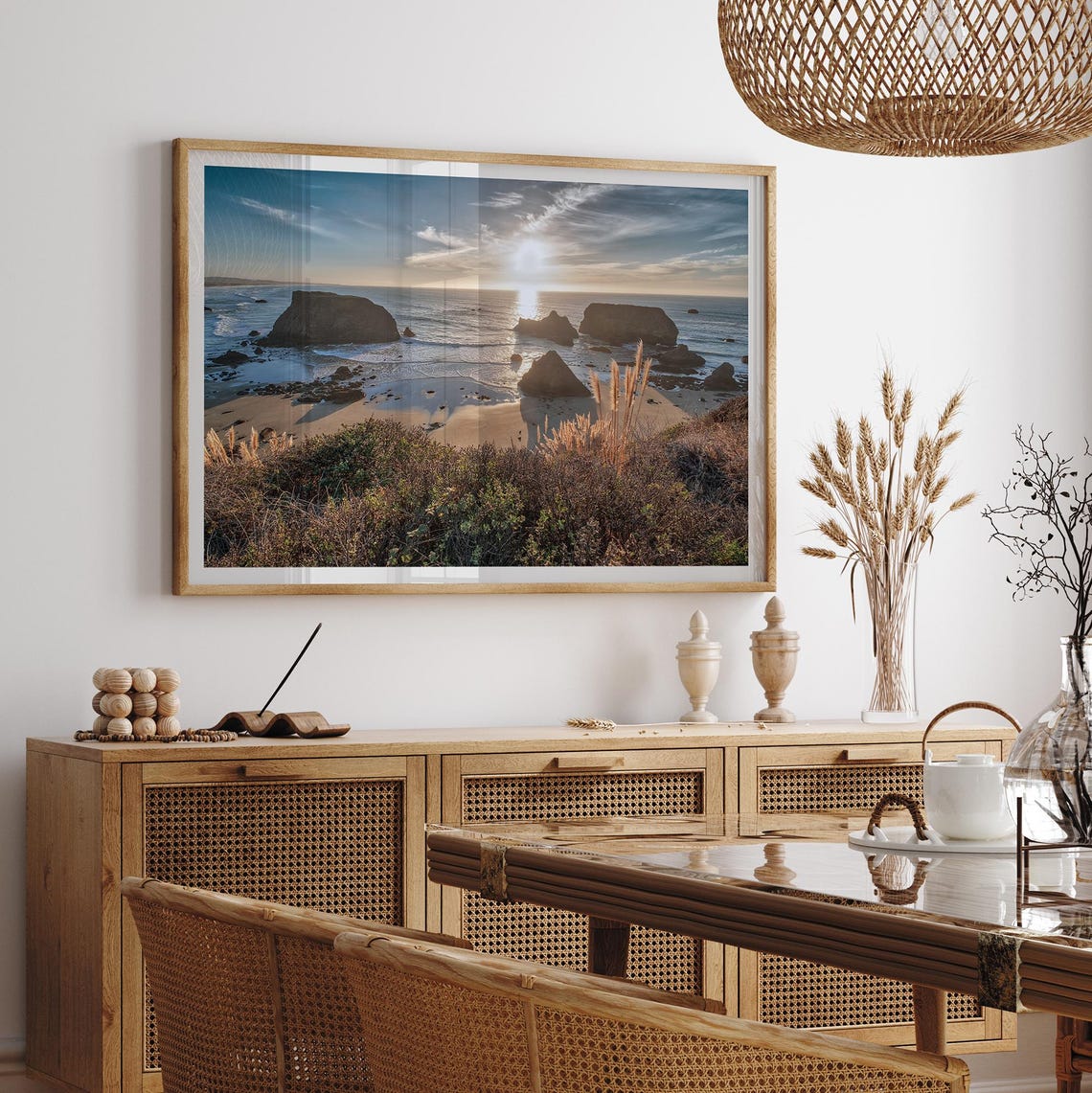 California Coast Sunset Sea Stacks Golden Ocean Beach Travel Poster - Image 4