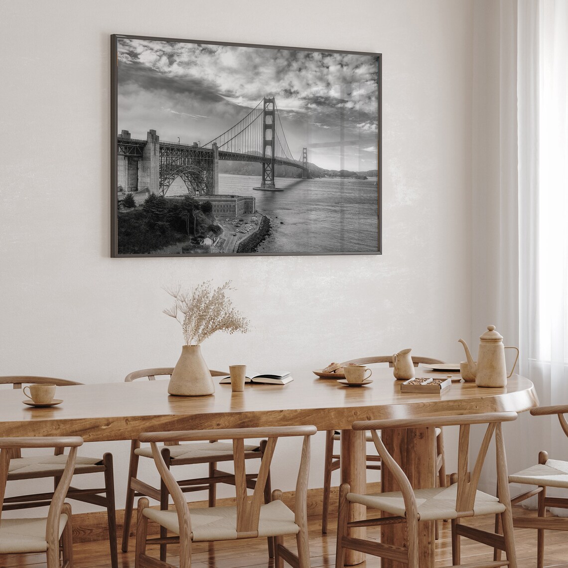 Golden Gate Bridge, San Francisco Black And White Poster Print - Image 3