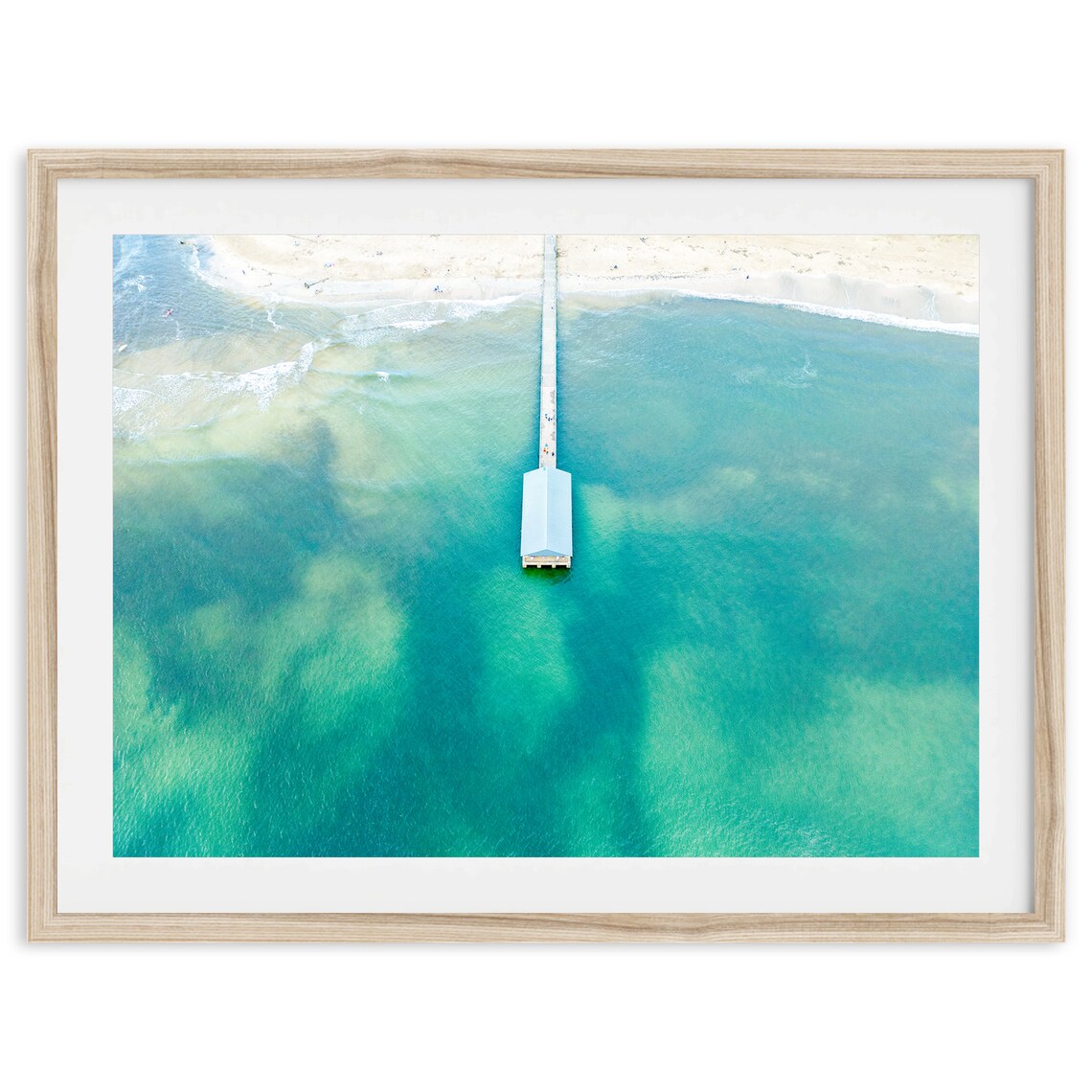 Hanalei Bay Aerial View Turquoise Ocean Pier Kauai Hawaii Poster