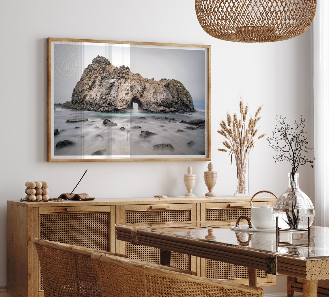 Big Sur Pfeiffer Beach Sea Arch Rock Foggy Moody Coast Travel Poster - Image 3