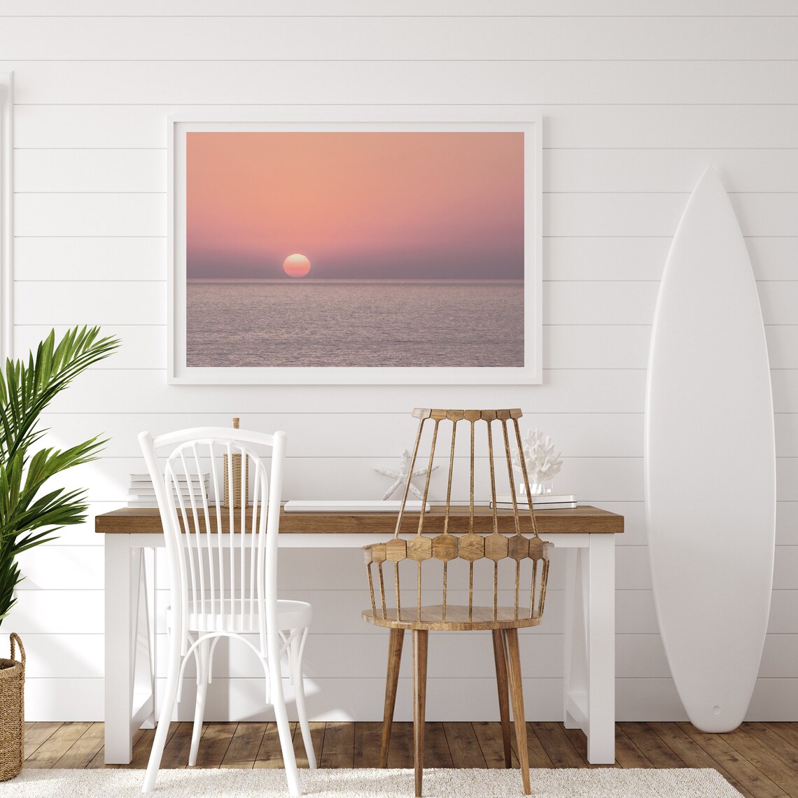 Abstract Ocean Sunset, Minimalist California Beach - Image 5