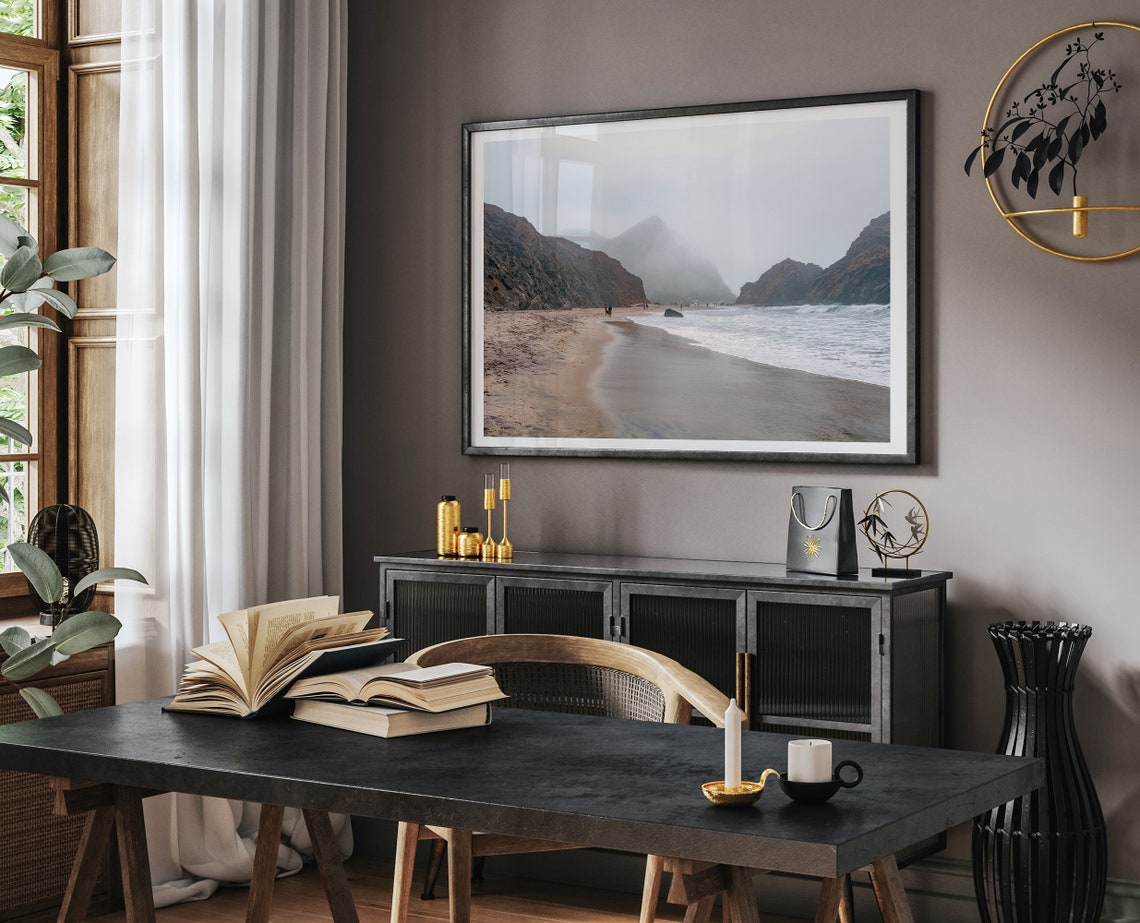 Pfeiffer Beach Purple Sand Cove Big Sur Moody Coastline Travel Poster - Image 2