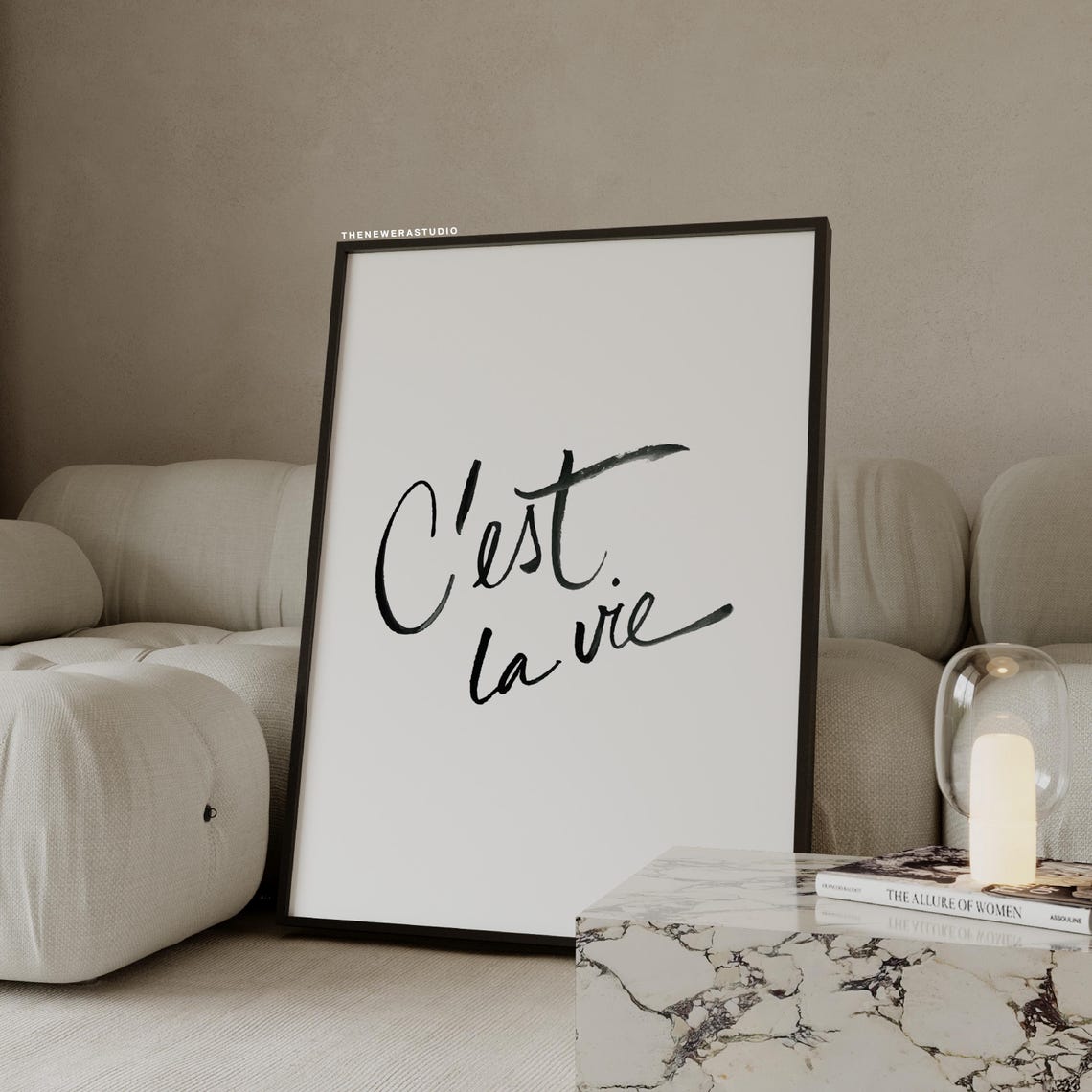 Cest La Vie Watercolor Script French Saying Quote Art Poster