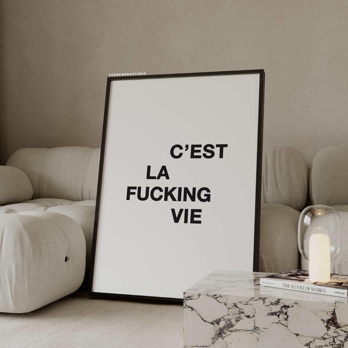 Cest La Fucking Vie Bold French Saying Typography Art Poster