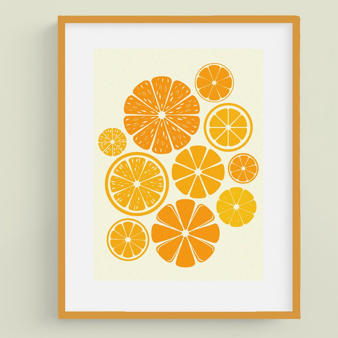Orange Slices Print Citrus Print Fruit Illustration Retro Kitchen Art Modern Fruit Print Kitchen Wall Art Minimal Fruit Art 103 - Image 3