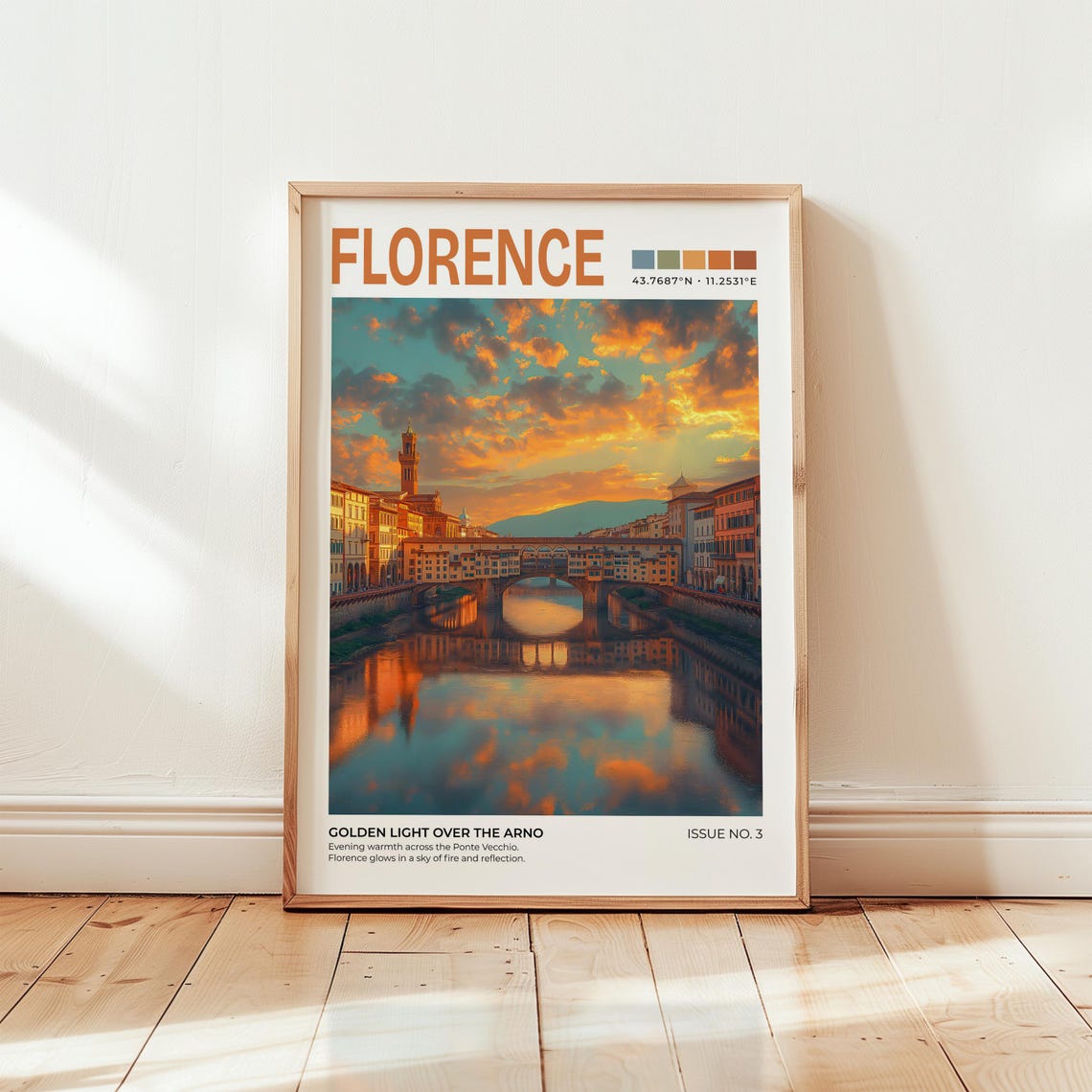 Florence Ponte Vecchio Print Italy Travel Poster Europe Wall Art