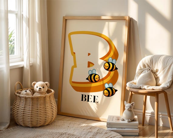 Colorful Alphabet B Print Perfect Addition To Preschool Decor And Classroom Walls Nursery Abc Poster Letters