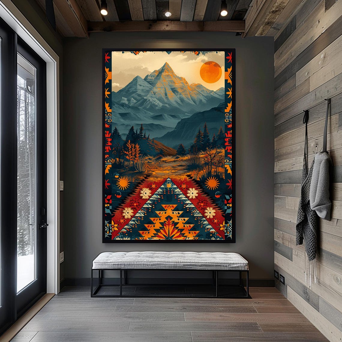 African Patterns Mountain Wall Decor Landscape Art Wall Hanging Extra Large Wall Art Print Wall Decor Housewarming Gift - Image 5
