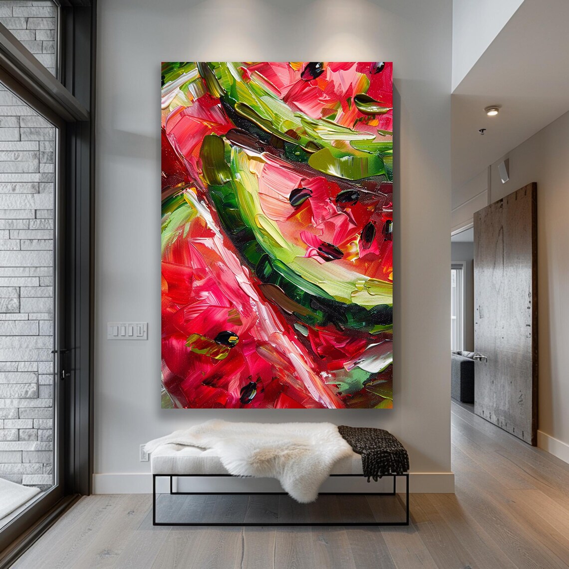Fruit Decor Wall Art Kitchen Wall Art Watermelon Painting Large Print Framed Art Print Gift Idea Home Decor - Image 6