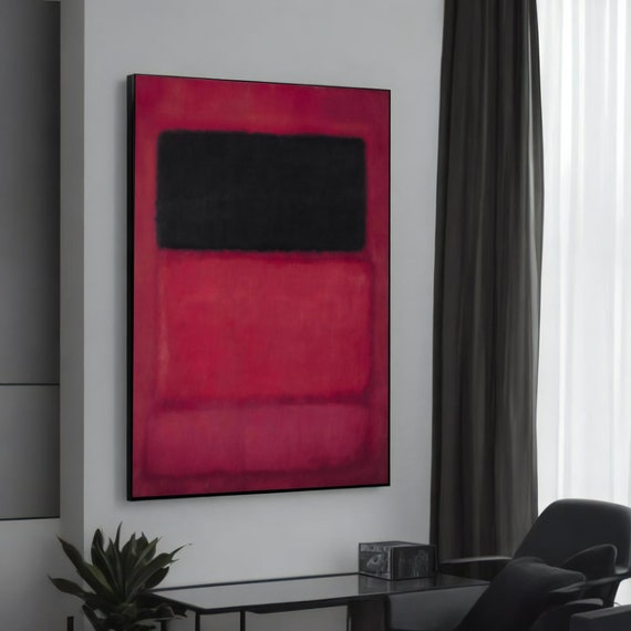 Bold Red And Black Mark Rothkoinspired Abstract Canvas Painting Modern Art For Home Decor Gift
