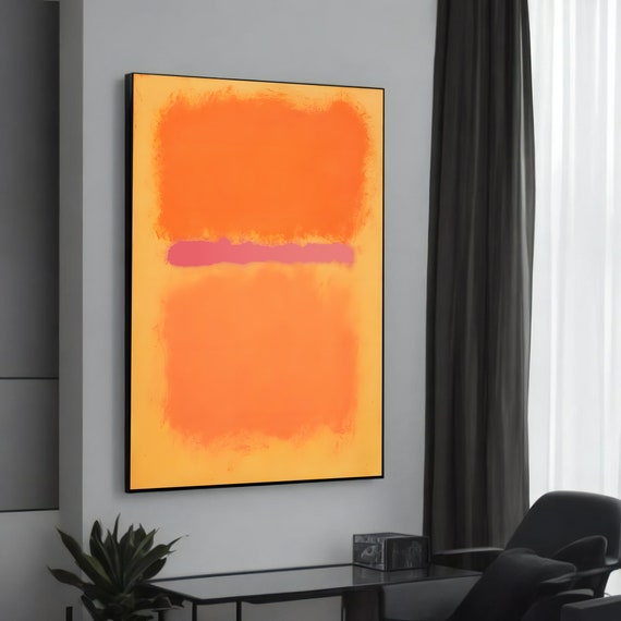 Bright Orange And Pink Mark Rothkoinspired Abstract Canvas Painting Modern Art For Home Decor Gift