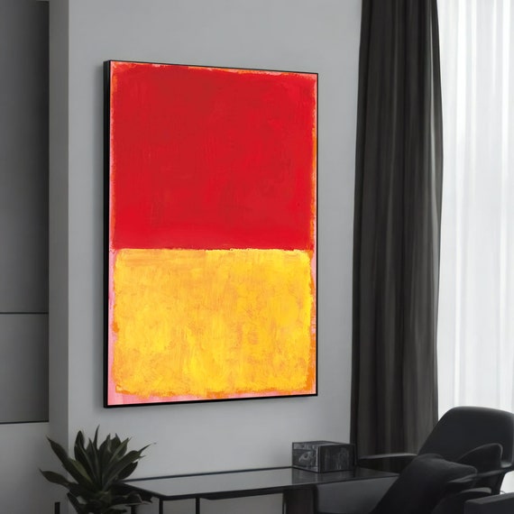 Vibrant Red And Yellow Mark Rothkoinspired Abstract Canvas Painting Modern Art For Home Decor Gift