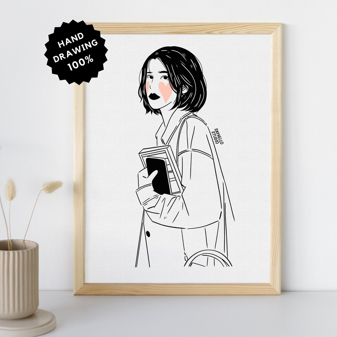 Romantic Couple Mid Lift and Kiss Black Line Art Embrace Poster - Image 4