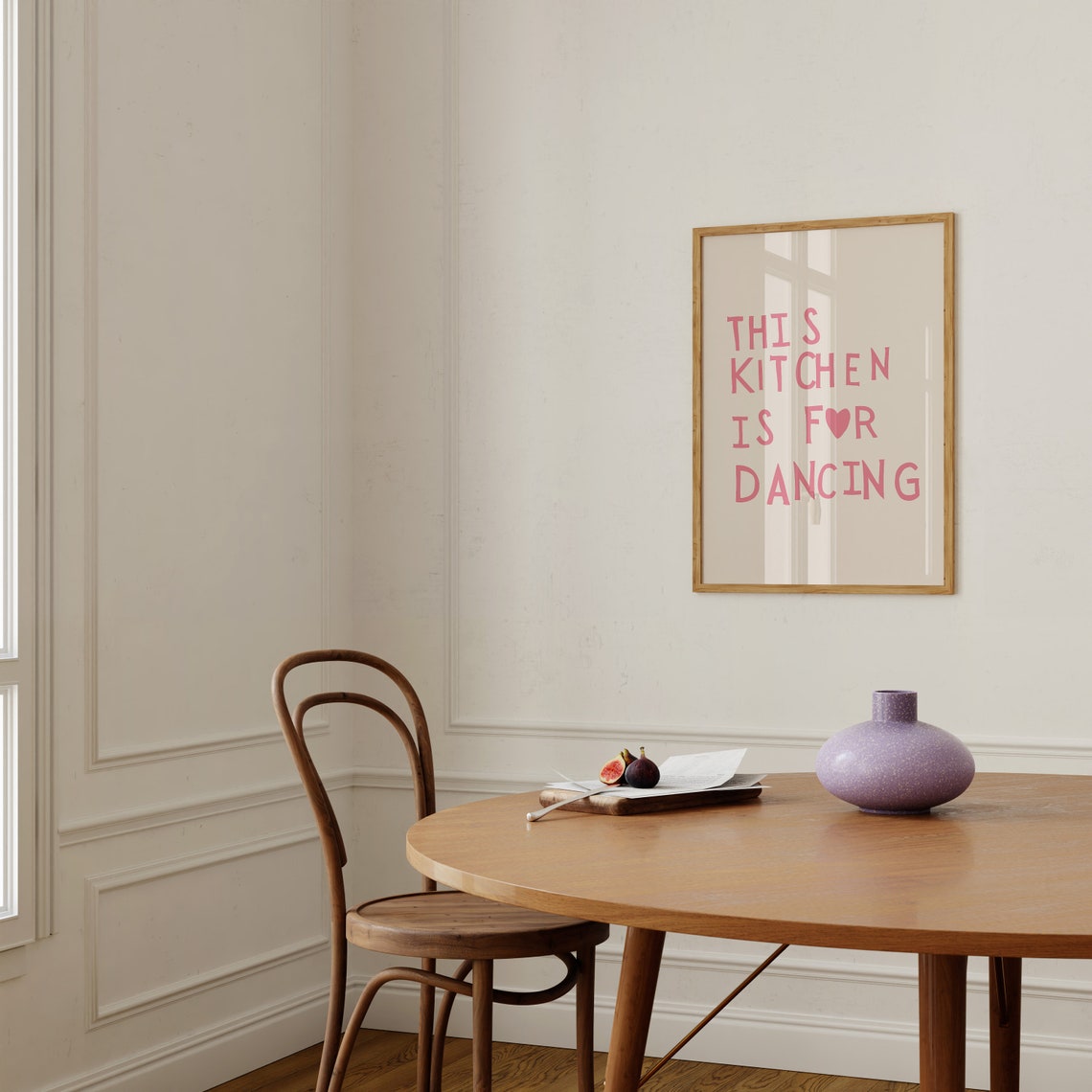 This Kitchen Is For Dancing Pink Heart Typography Kitchen Print - Image 2