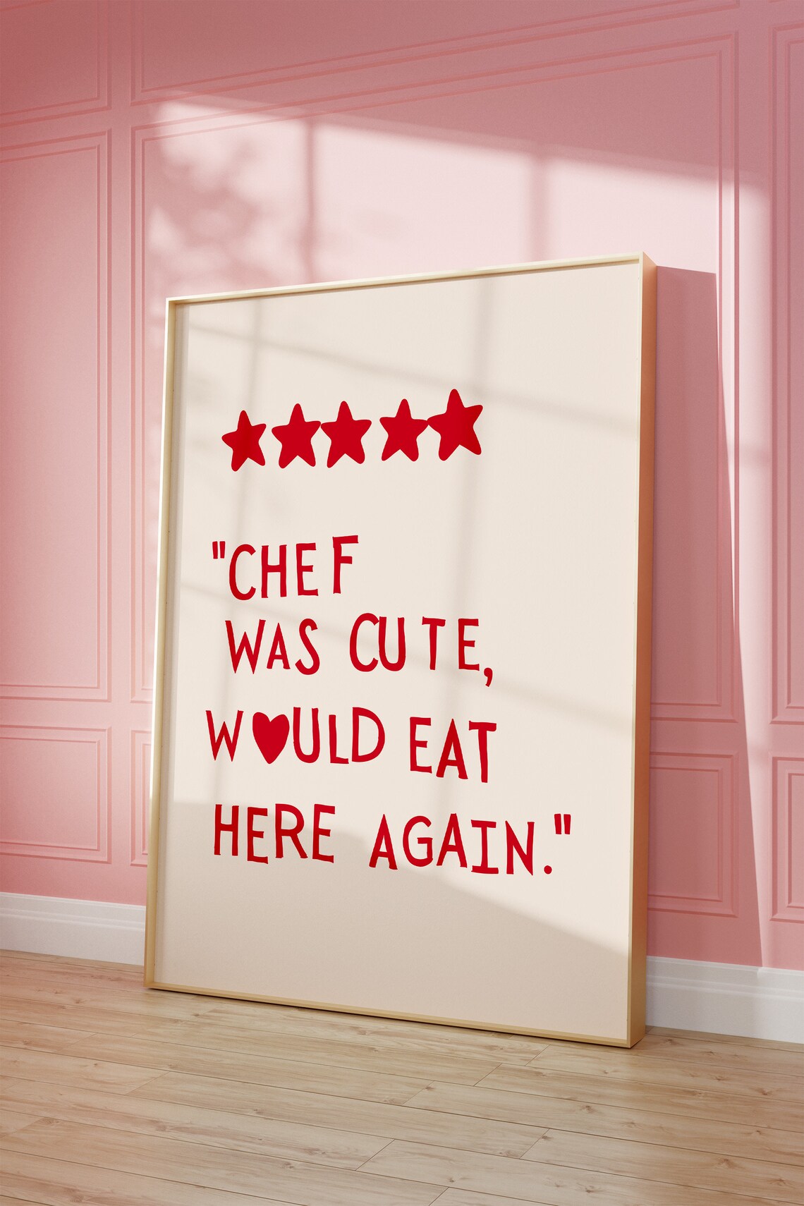 Cute Kitchen Heart Cooking Art Print, Minimalist - Image 2
