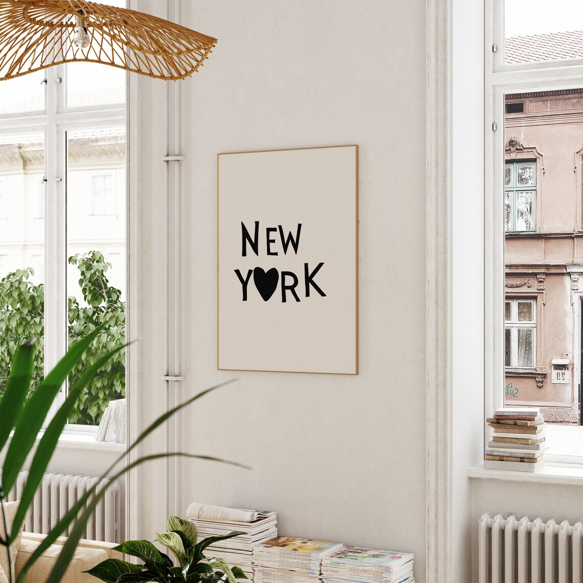 New York City Heart Typography Trendy Minimalist Love Decor Print - Image 2