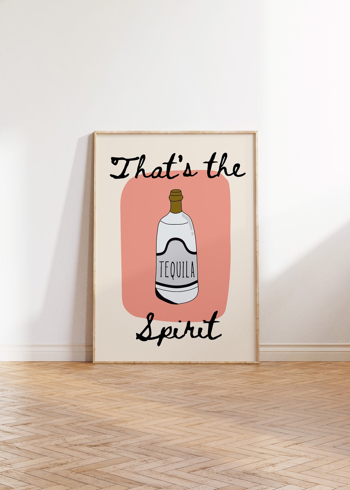 Tequila Print Funny Bar Cart Print Minimalist Kitchen Decor Alcohol Print Cute Bar Decor Trendy Tequila Poster 1 Print - Image 4