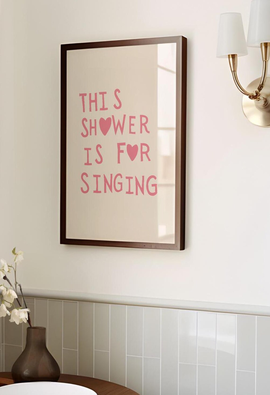 This Shower Is For Singing Minimalist Heart Print - Image 2