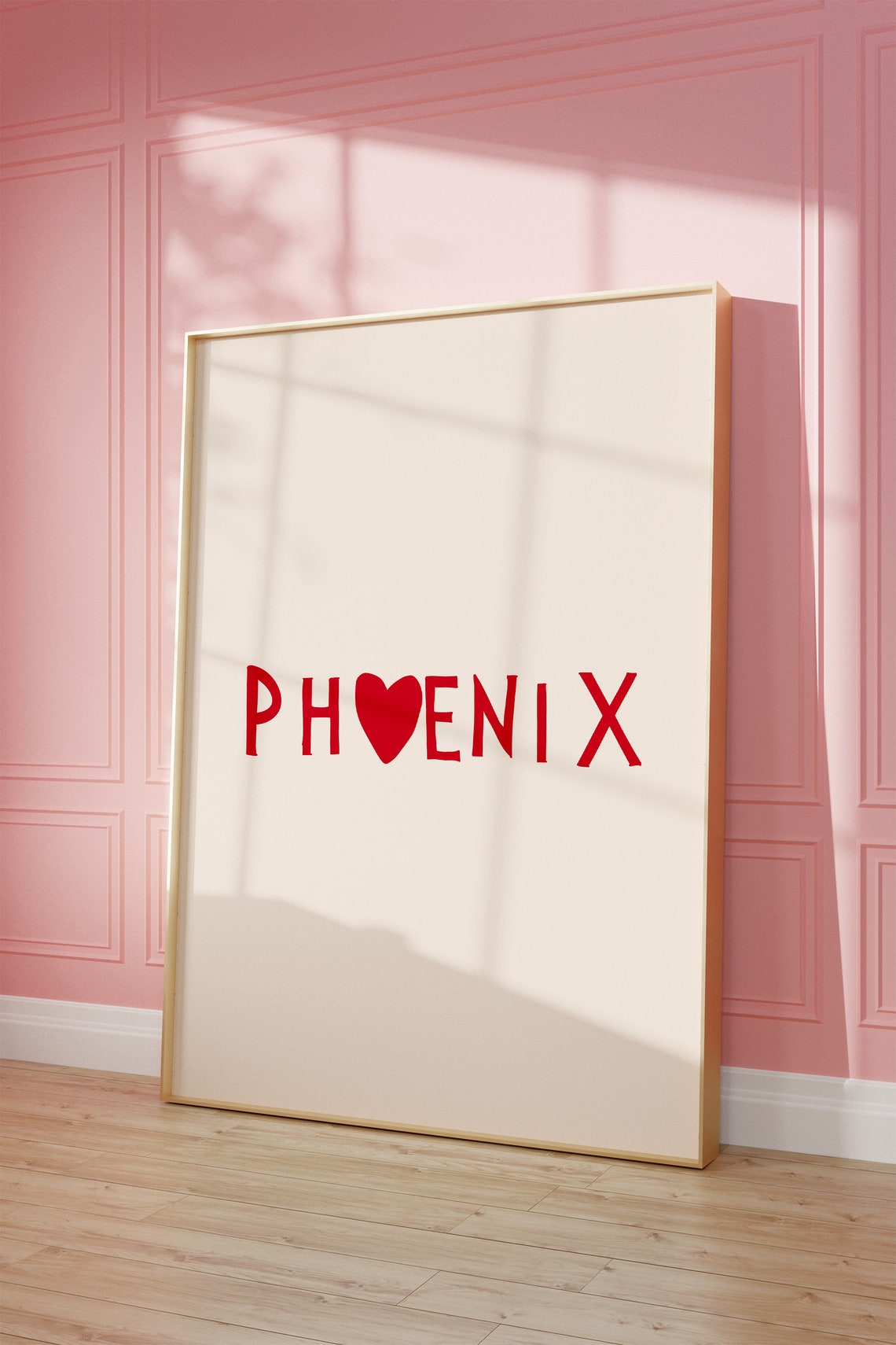 Phoenix Red Heart Letter Minimalist Arizona City Name Poster - Image 4