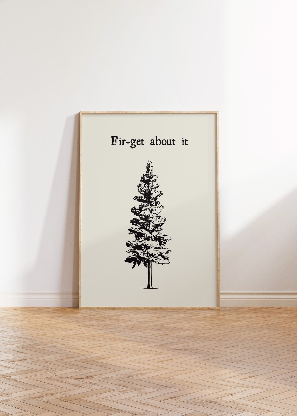 Fir-Get About It Poster Funny Christmas Tree Minimalist Wall Decor - Image 3