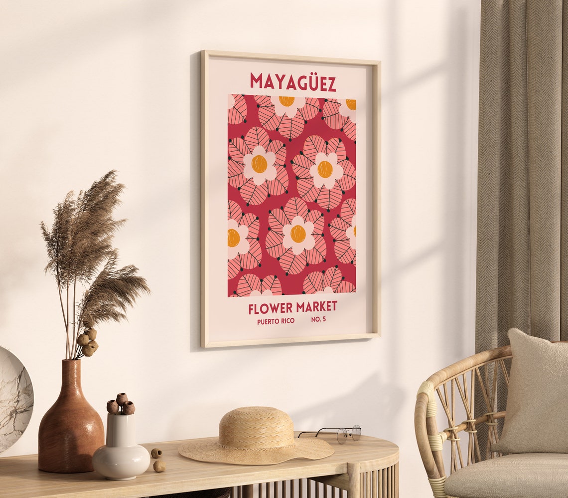 Mayaguez Print Puerto Rico Art Puerto Rico Flower Market Print Puerto Rico Poster Caribbean Art Floral Posters 1 Print - Image 3
