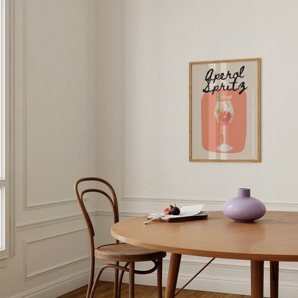 Aperol Spritz Watercolor Wine Glass Orange Cocktail Coral Bar Wall Art - Image 3