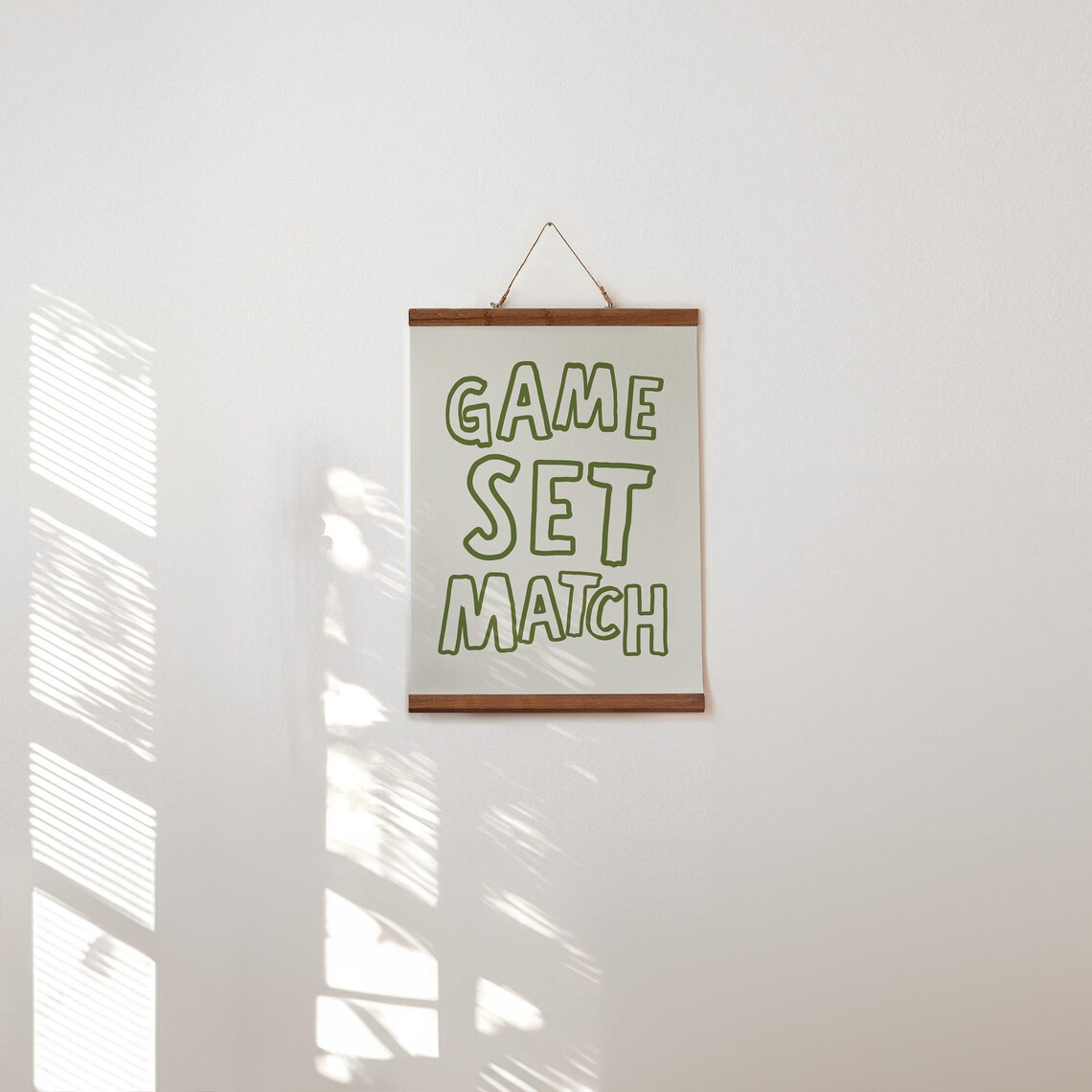Green Game Set Match Tennis Typography Retro Sports Wall Art - Image 3