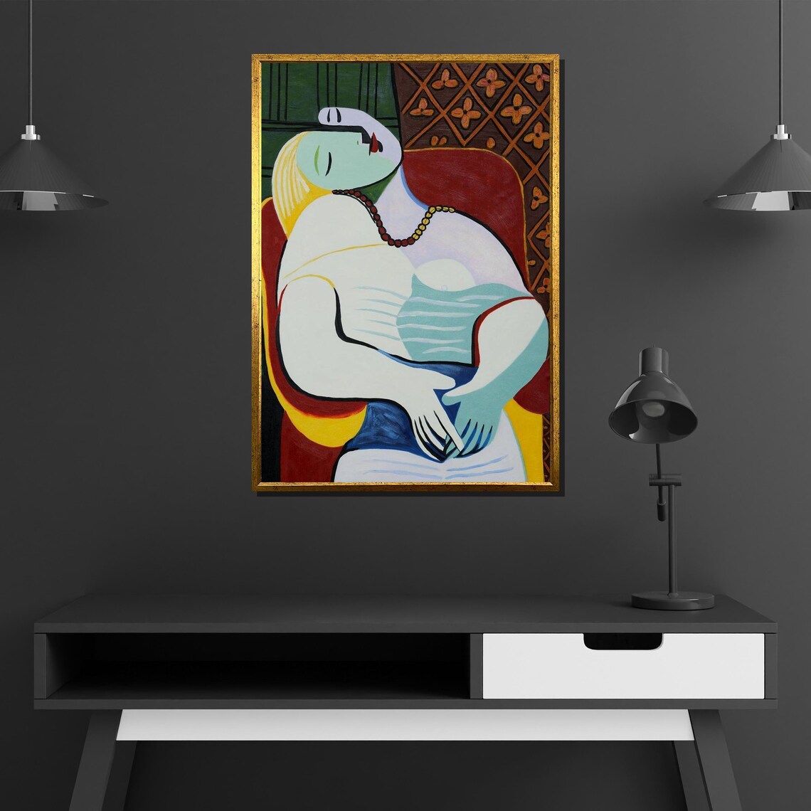 Pablo Picasso Le Reve Cubist Sleeping Woman Red Armchair Poster - Image 4