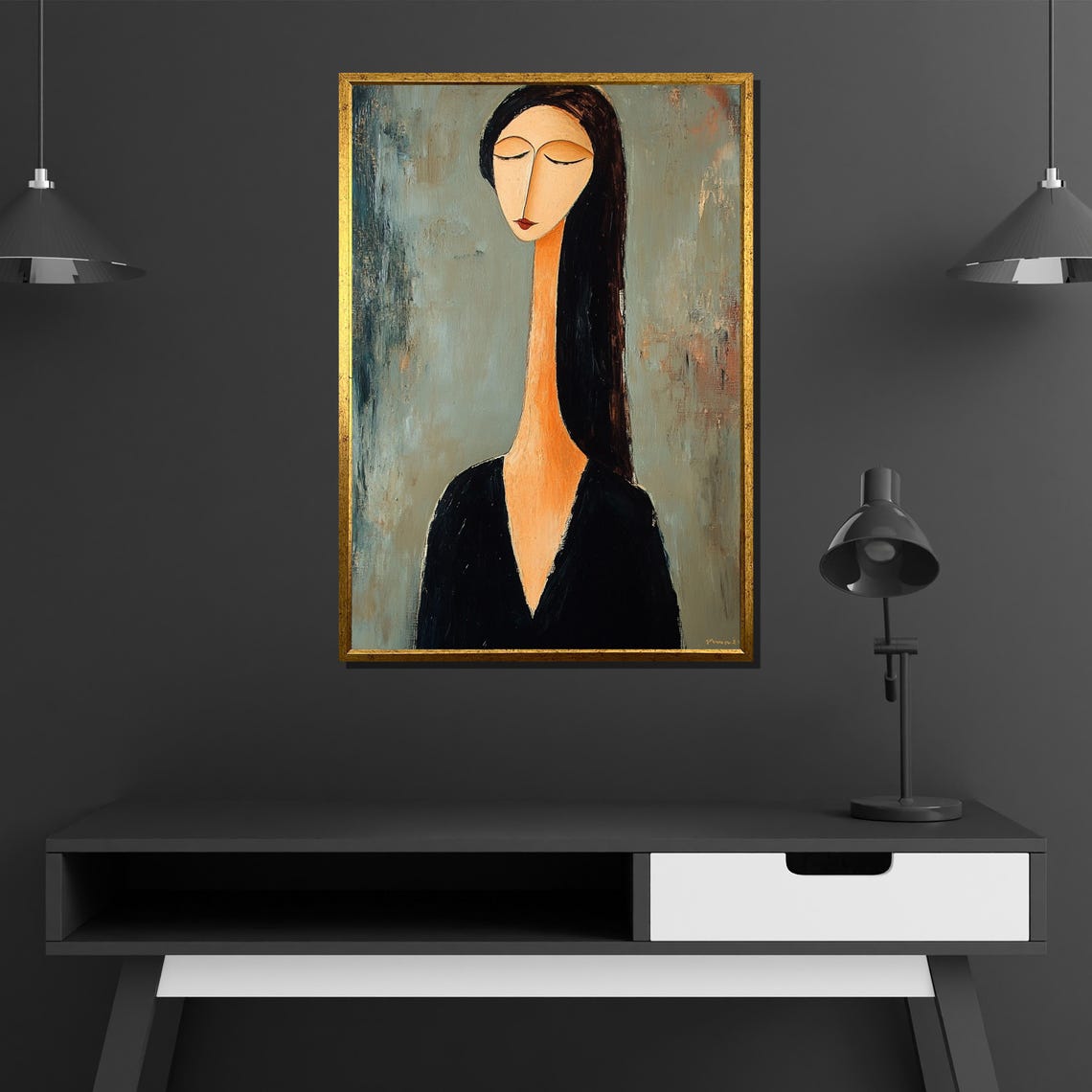 Minimalist Abstract Woman Portrait, Modern Wall Art Print - Image 4