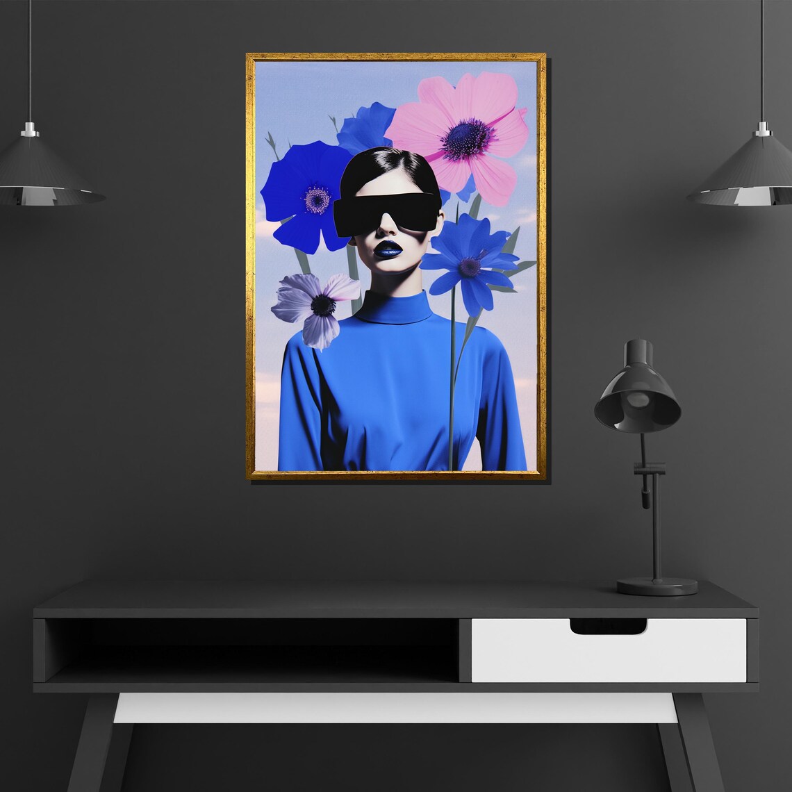 Fashion Woman With Bold Flowers Modern Pop Art Vibrant Floral Poster - Image 4