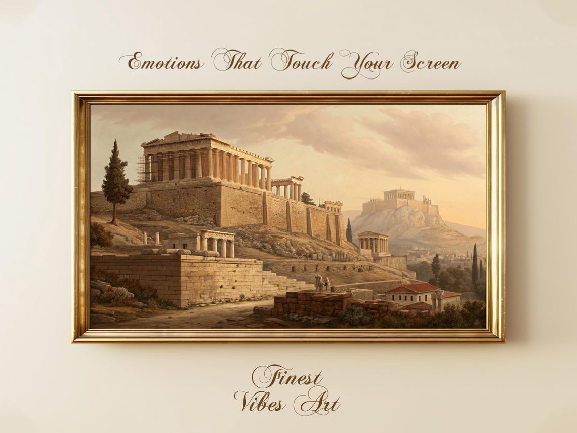 Ancient Athens Acropolis Parthenon Classical Ruins Landscape Poster