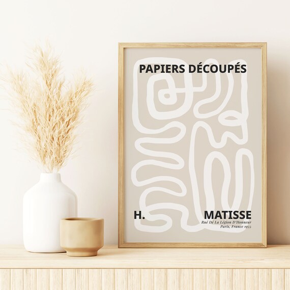 Beige Matisse Prints Modern Poster Abstract Print Living Room Poster Neutral Line Print Minimalist Print