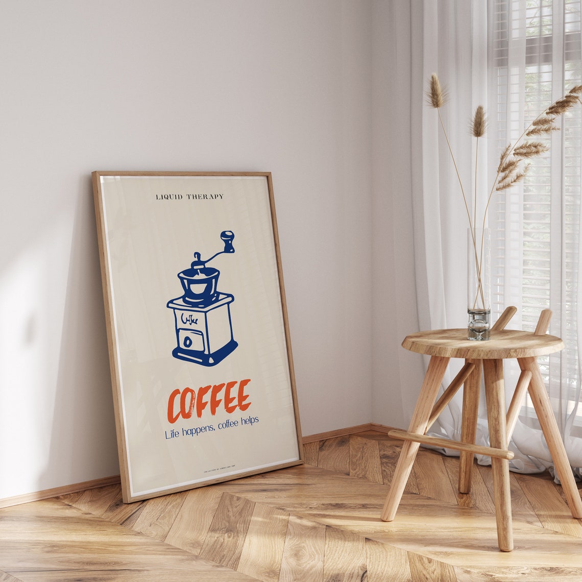 Liquid Therapy Coffee Grinder Vintage Funny Coffee Bar Poster - Image 3