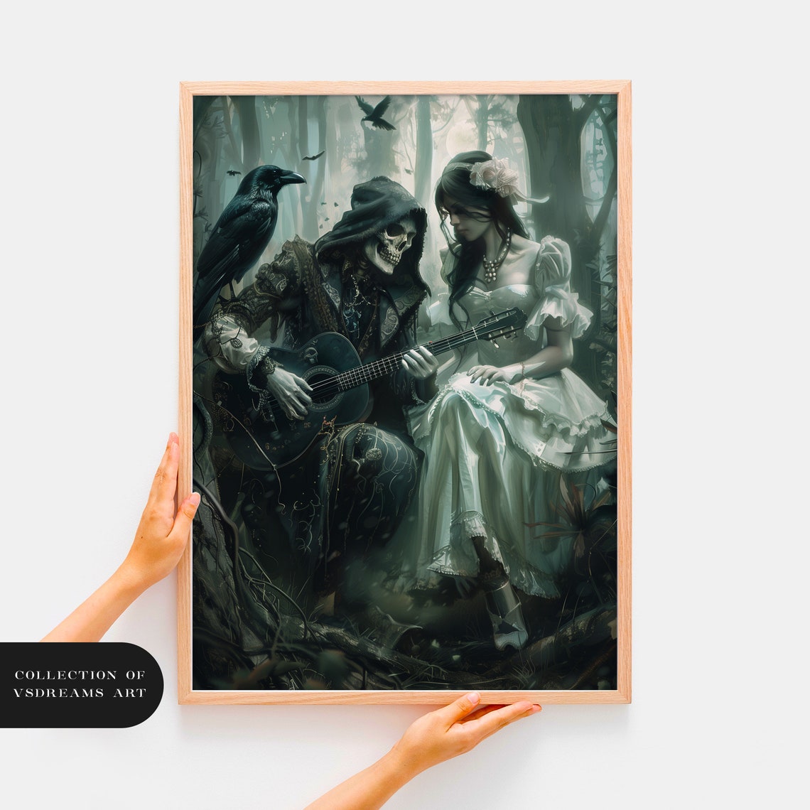 Grim Reaper Guitar Serenade Gothic Romance Dark Fantasy Poster - Image 3