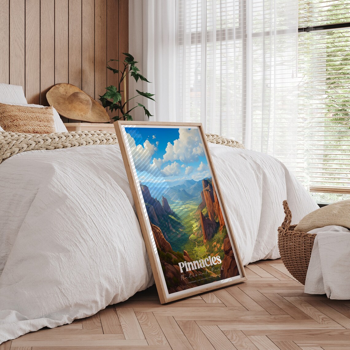 Pinnacles National Park Scenic Canyon Vista Vintage Travel Poster - Image 3