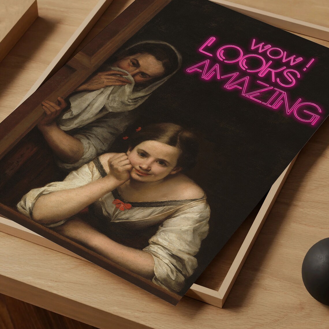 Wow Looks Amazing Neon Sign Classic Painting Funny Bathroom Poster - Image 5