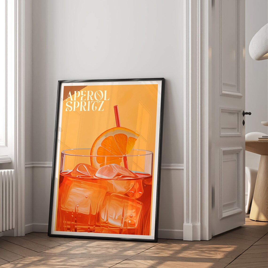 Aperol Spritz Orange Cocktail Glass Illustration Summer Drink Poster - Image 2