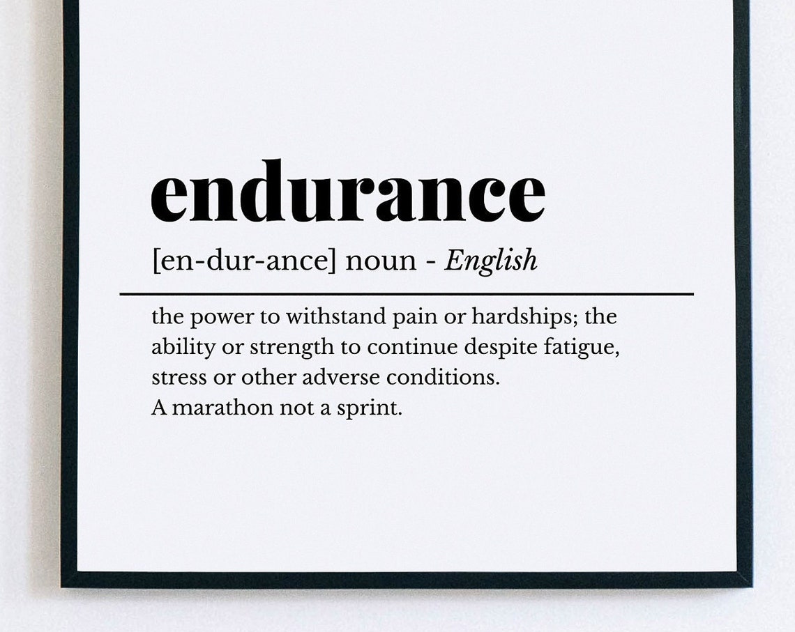 Endurance Definition Dictionary Style Motivational Office Poster