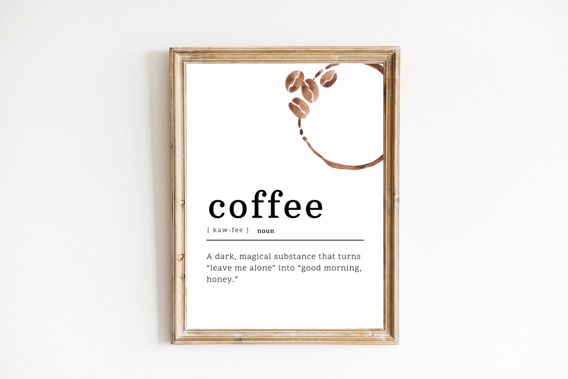 Coffee Definition Print, Coffee Corner Kitchen Decor - Image 3