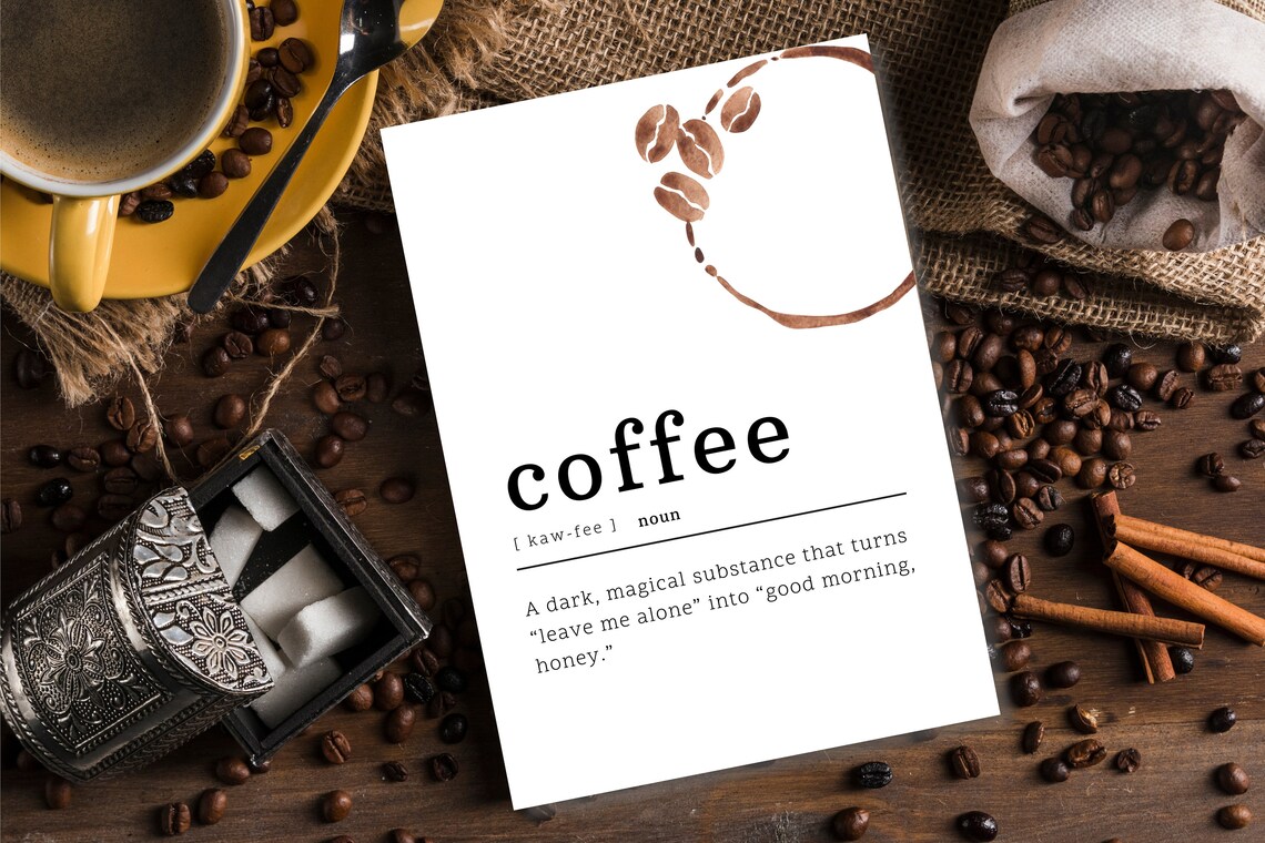 Coffee Definition Print, Coffee Corner Kitchen Decor - Image 2