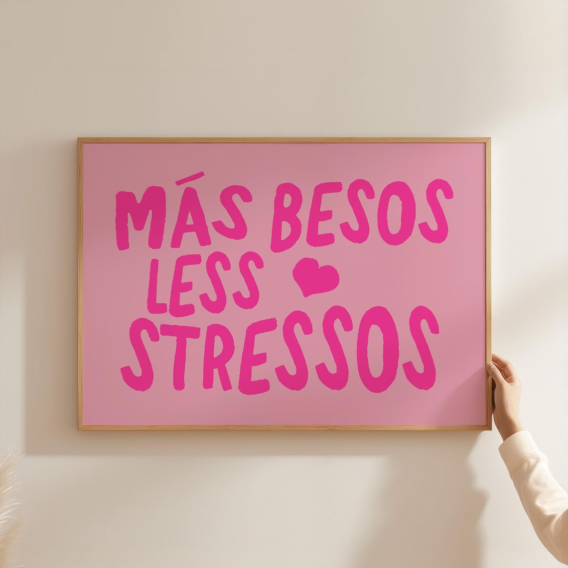 Ms Besos Less Stressos Love Quote Art Print - Image 4