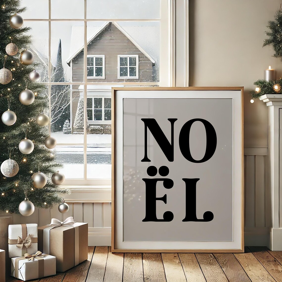 Christmas Nol Holiday Print, Minimalist Typography - Image 4