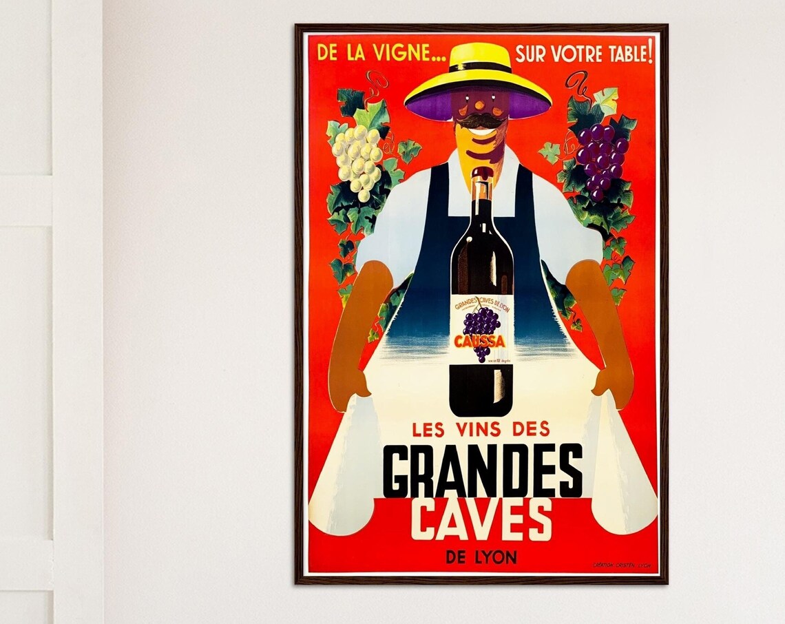 Vintage Wine Retro Advertisement, Kitchen Decor