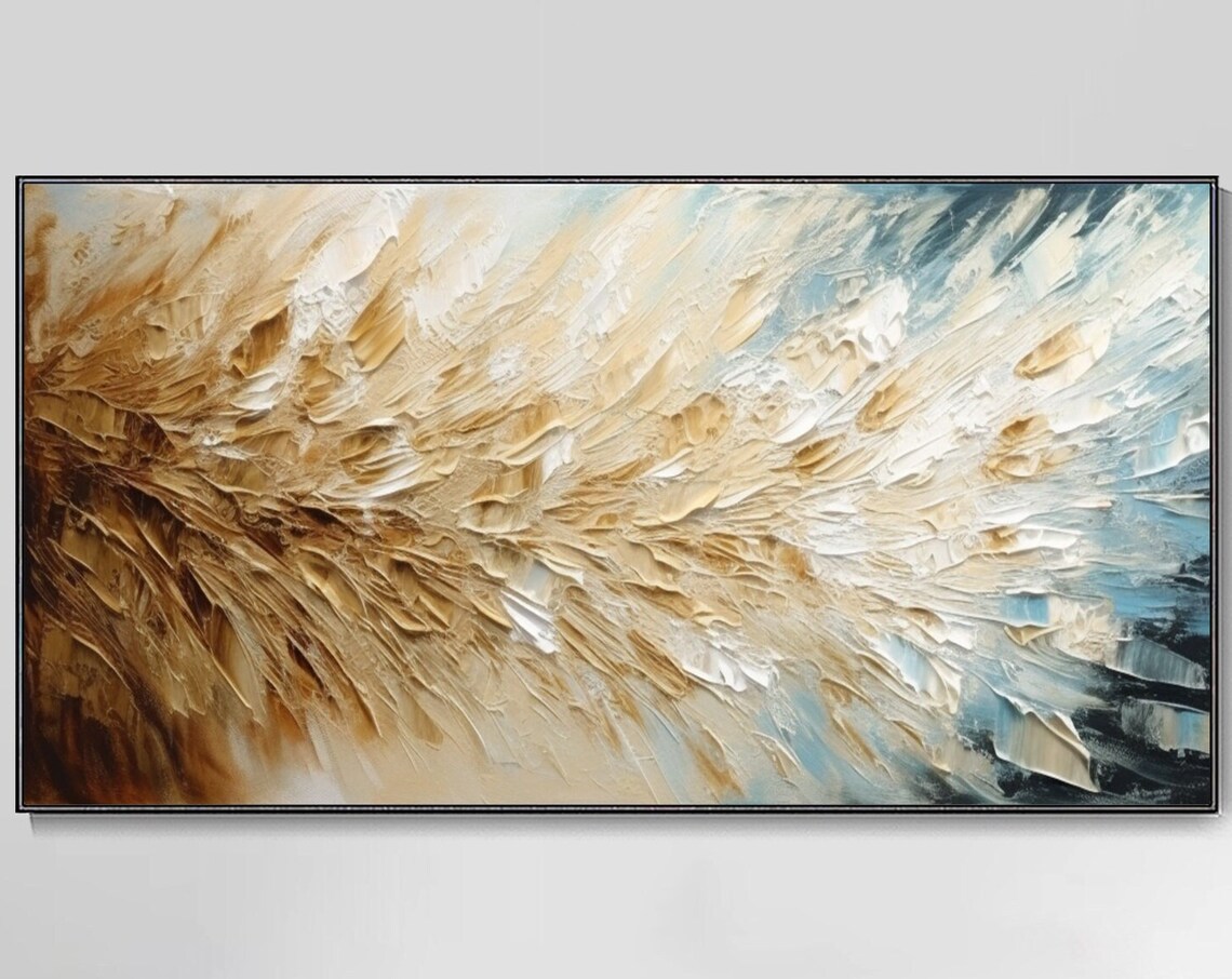 Abstract Feather Floral Landscape Oil Painting Print